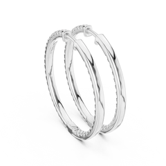 Aurevia Classic Inside-Out Pave Diamond Hoops