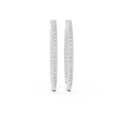 Aurevia Classic Inside-Out Pave Diamond Hoops