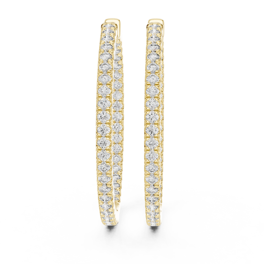 Classic Inside-Out Pave Diamond Hoops