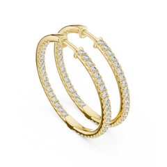 Aurevia Classic Inside-Out Pave Diamond Hoops