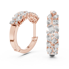 Aurevia Mosaic Cluster Hoop Earrings