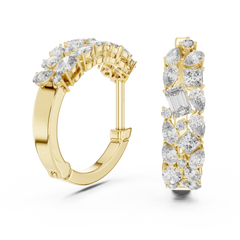 Aurevia Mosaic Cluster Hoop Earrings