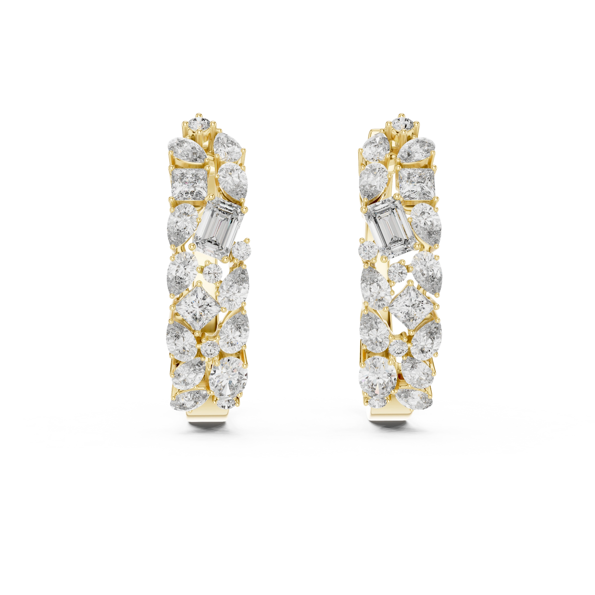 Aurevia Mosaic Cluster Hoop Earrings