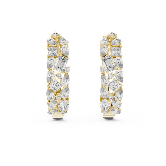 Mosaic Cluster Hoop Earrings