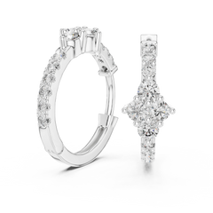 Aurevia Diamond Quadrille Hoop Earrings