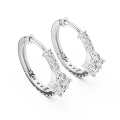 Aurevia Diamond Quadrille Hoop Earrings