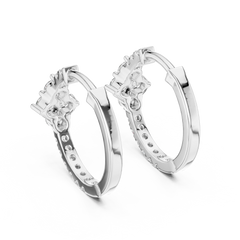 Aurevia Diamond Quadrille Hoop Earrings