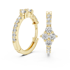 Aurevia Diamond Quadrille Hoop Earrings