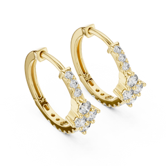Aurevia Diamond Quadrille Hoop Earrings