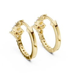 Aurevia Diamond Quadrille Hoop Earrings