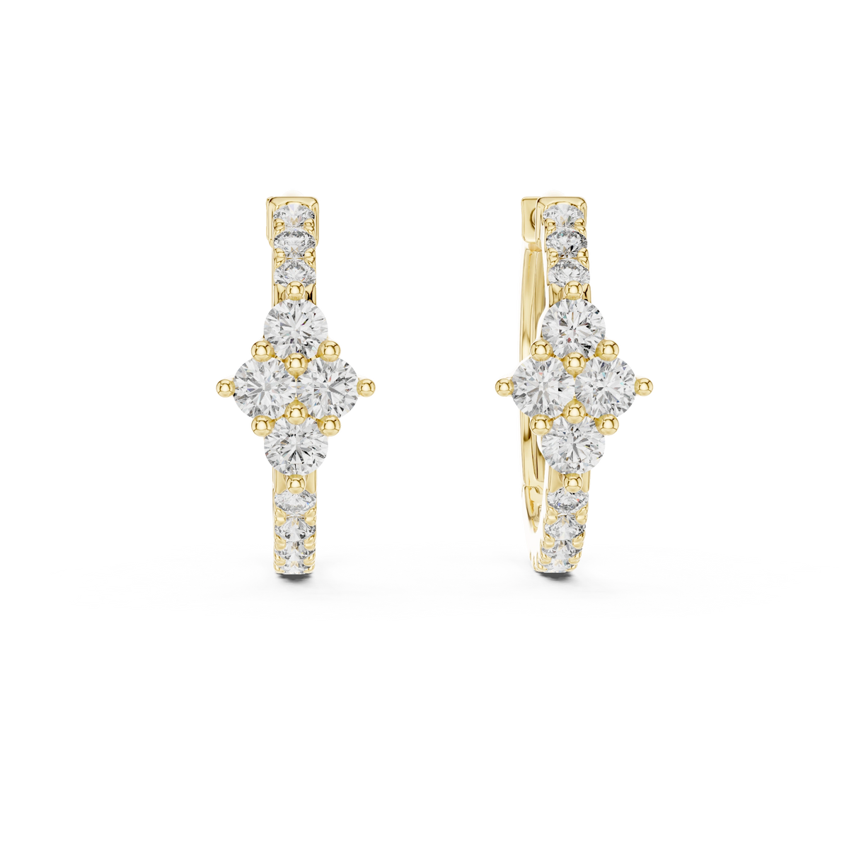 Aurevia Diamond Quadrille Hoop Earrings