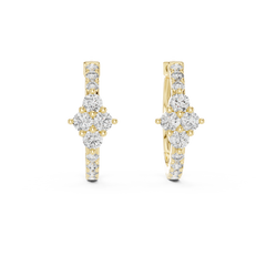 Aurevia Diamond Quadrille Hoop Earrings