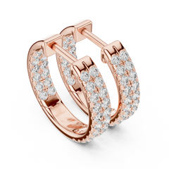 Aurevia Double-Row Brilliance Huggie Earrings