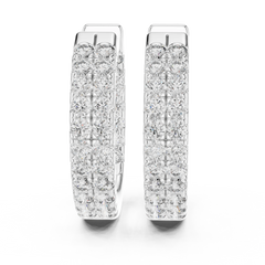 Aurevia Double-Row Brilliance Huggie Earrings