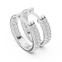 Aurevia Double-Row Brilliance Huggie Earrings