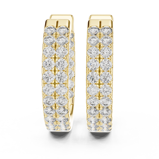Double-Row Brilliance Huggie Earrings