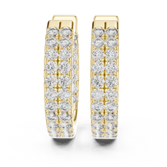Aurevia Double-Row Brilliance Huggie Earrings