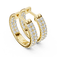 Aurevia Double-Row Brilliance Huggie Earrings