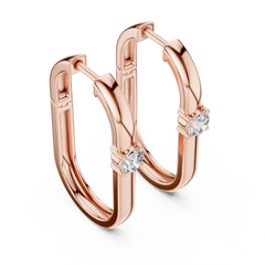 Aurevia Sleek Solitaire Hoop Earrings