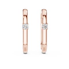 Aurevia Sleek Solitaire Hoop Earrings