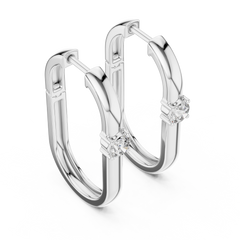 Aurevia Sleek Solitaire Hoop Earrings