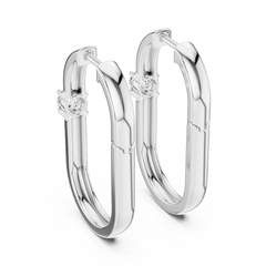 Aurevia Sleek Solitaire Hoop Earrings