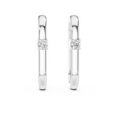 Aurevia Sleek Solitaire Hoop Earrings