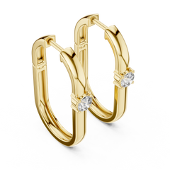 Aurevia Sleek Solitaire Hoop Earrings