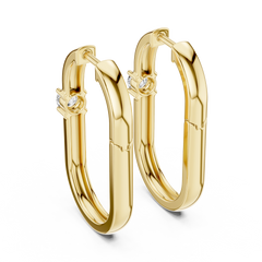 Aurevia Sleek Solitaire Hoop Earrings