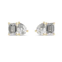 Aurevia Emerald & Pear Duo Earrings