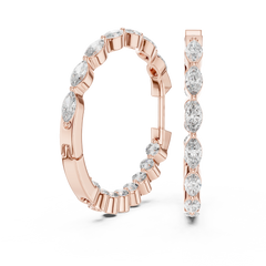 Aurevia Marquise Eternity Hoop Earrings
