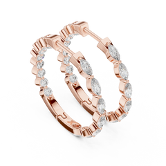 Aurevia Marquise Eternity Hoop Earrings