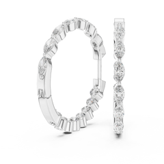Aurevia Marquise Eternity Hoop Earrings