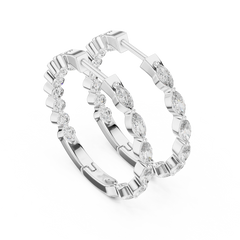 Aurevia Marquise Eternity Hoop Earrings