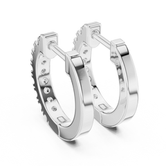 Aurevia Channel-Set Bar Hoop Earrings