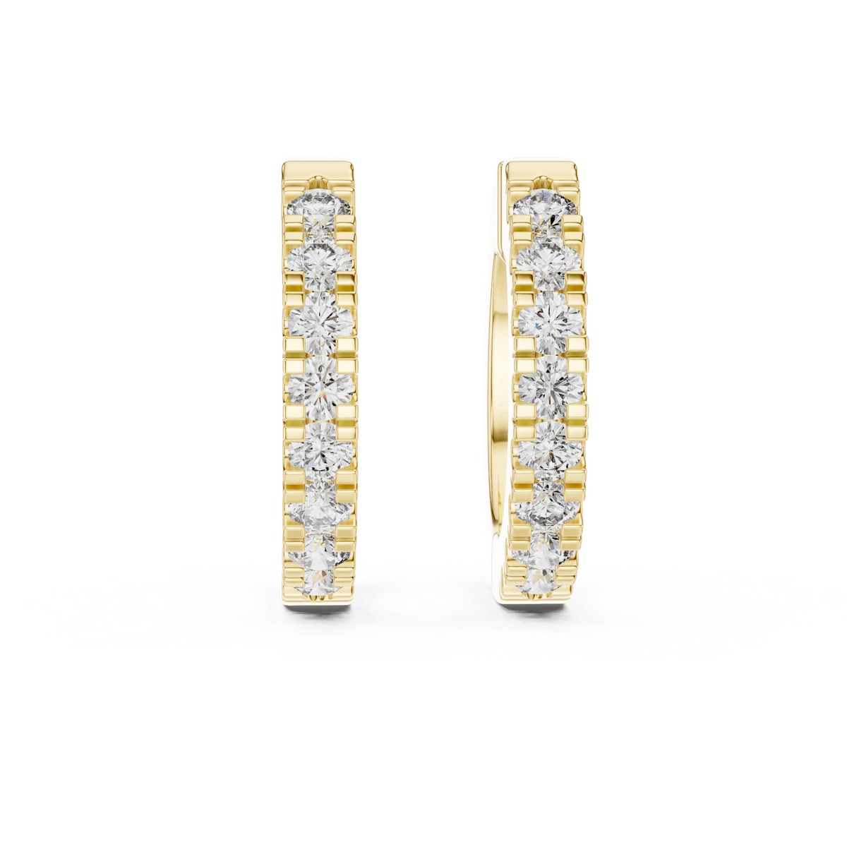 Aurevia Channel-Set Bar Hoop Earrings