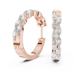 Aurevia Marquise Scalloped Hoop Earrings
