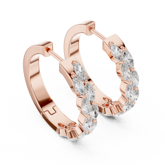 Aurevia Marquise Scalloped Hoop Earrings