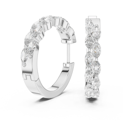Aurevia Marquise Scalloped Hoop Earrings