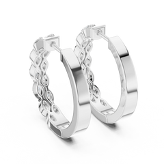 Aurevia Marquise Scalloped Hoop Earrings