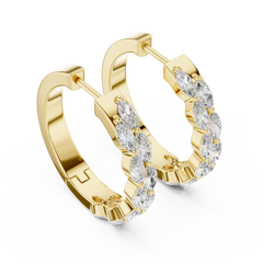 Aurevia Marquise Scalloped Hoop Earrings