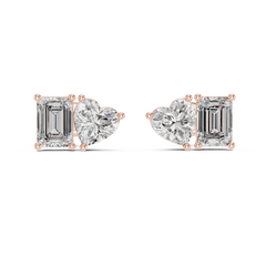 Aurevia Emerald & Heart Duo Earrings
