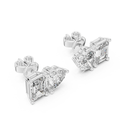 Aurevia Emerald & Heart Duo Earrings