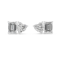 Aurevia Emerald & Heart Duo Earrings