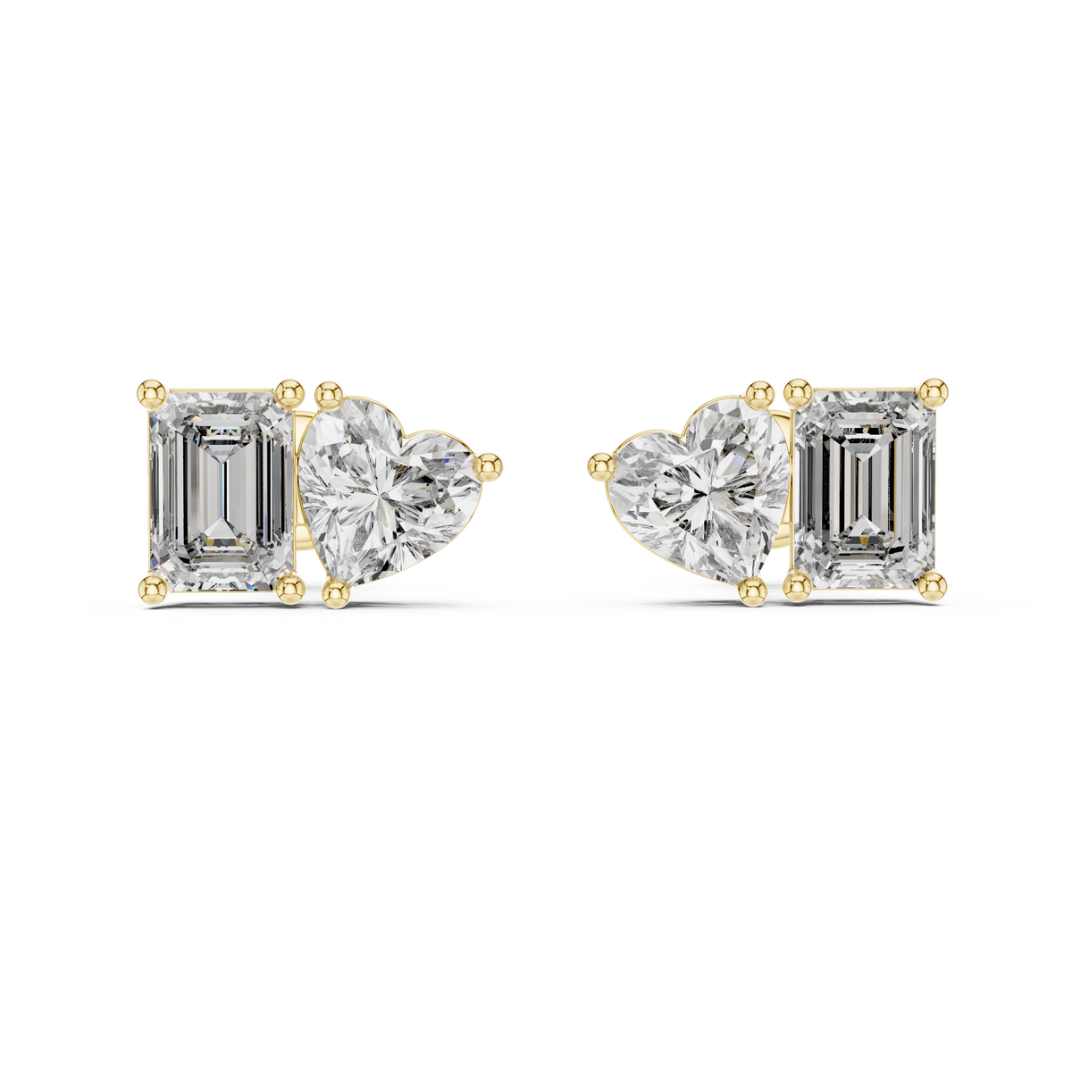 Aurevia Emerald & Heart Duo Earrings