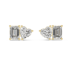 Aurevia Emerald & Heart Duo Earrings