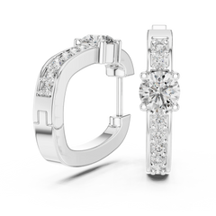 Aurevia Solitaire Accent Hoop Earrings