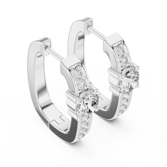 Aurevia Solitaire Accent Hoop Earrings