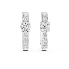 Aurevia Solitaire Accent Hoop Earrings
