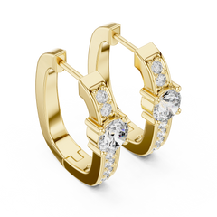 Aurevia Solitaire Accent Hoop Earrings